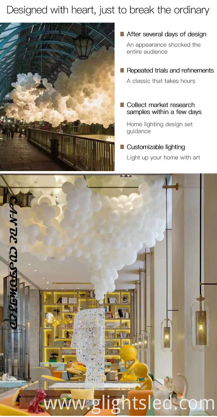 Mall design project modern large balloon plastic chandelier pendant light